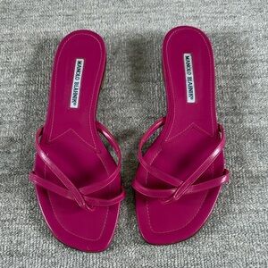 Manolo Blahnik Fuchsia Sandals